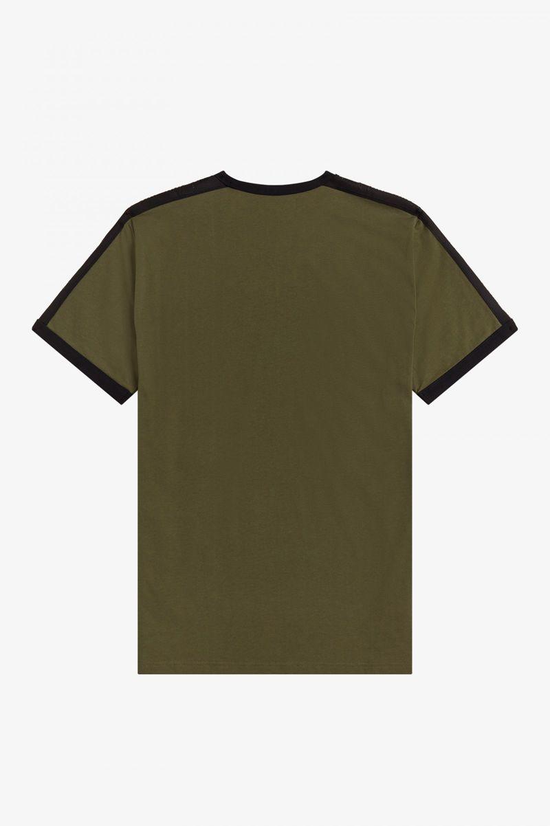 Green Fred Perry Tonal Tape Ringer Men's T Shirts | PH 1791ZUTG